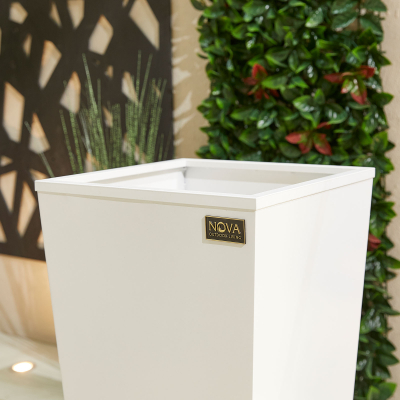 Large Tall Aluminium Planter in Chalk White - Single Piece