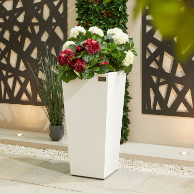 Large Tall Aluminium Planter in Chalk White - Single Piece