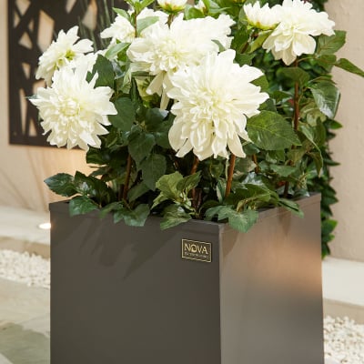 Medium Square Aluminium Planter in Graphite Grey - Single Piece