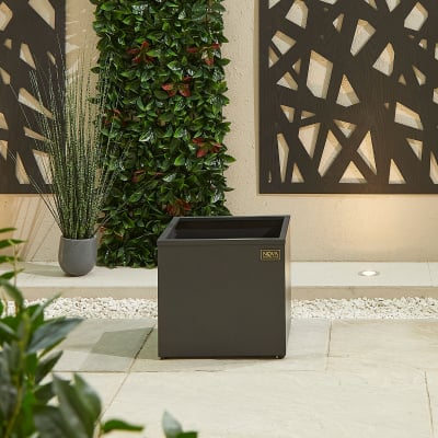 Medium Square Aluminium Planter in Graphite Grey - Single Piece