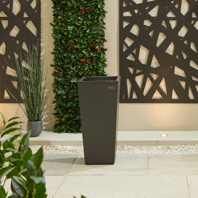 Medium Tall Aluminium Planter in Graphite Grey - Single Piece