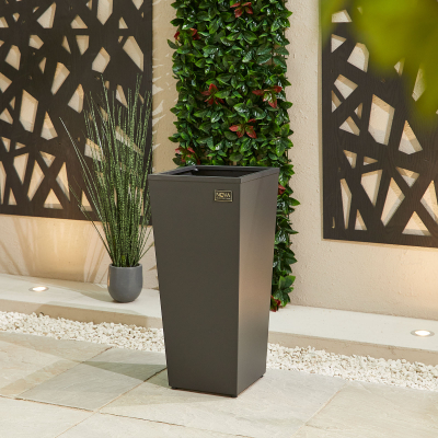 Medium Tall Aluminium Planter in Graphite Grey - Single Piece