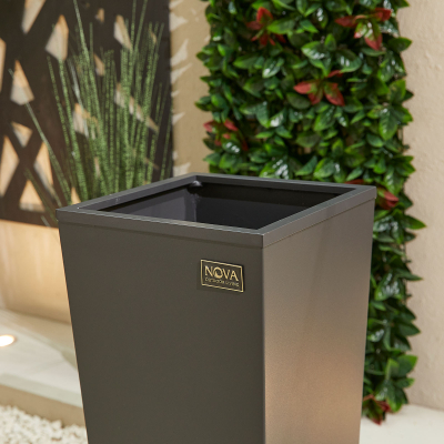 Medium Tall Aluminium Planter in Graphite Grey - Single Piece