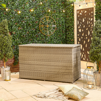 Large Rattan Storage Box in Oyster