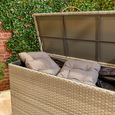 Large Rattan Storage Box in Oyster