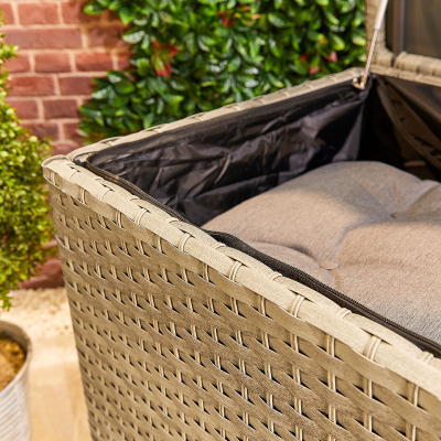 Large Rattan Storage Box in Oyster