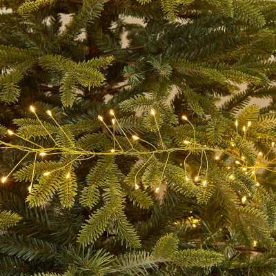 2000 LEDs Christmas Pin Wire Cluster Lights with Gold Wire in Warm White