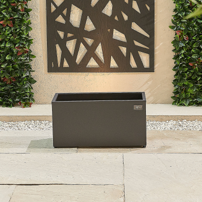 Small Rectangular Aluminium Planter in Graphite Grey - Single Piece