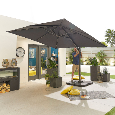 Pack of 4 Square Sand & Water Fillable Cantilever Parasol Base Weights