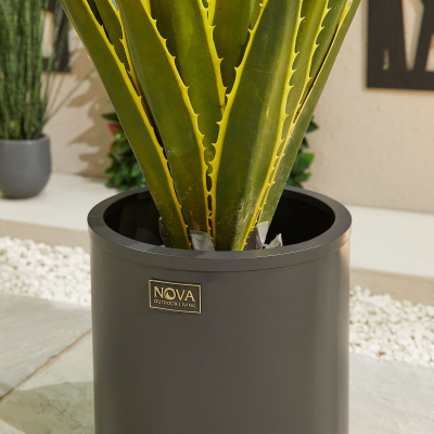 Small Round Aluminium Planter in Graphite Grey - Single Piece