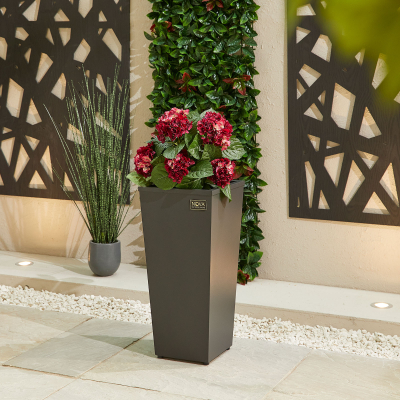 Small Tall Aluminium Planter in Graphite Grey - Single Piece