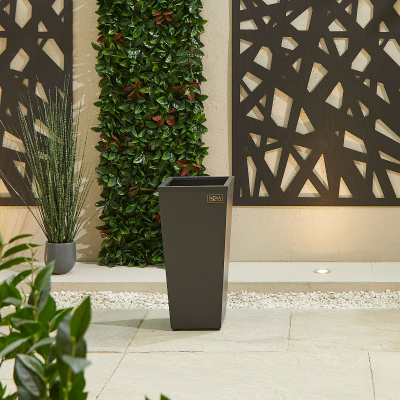 Small Tall Aluminium Planter in Graphite Grey - Single Piece