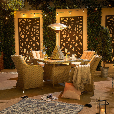 Table Rop Rattan Electric Patio Heater in Willow