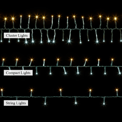 1000 LEDs Christmas Compact Lights in Cool White & Warm White