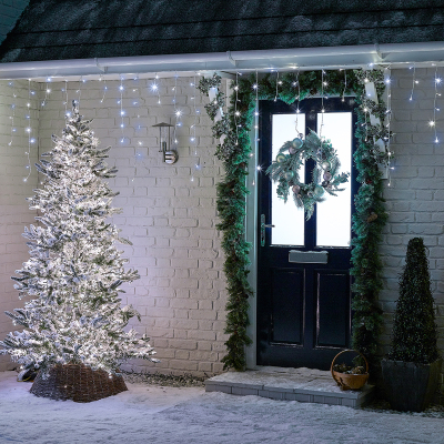 360 LEDs Christmas Icicle Lights in Cool White & Blue