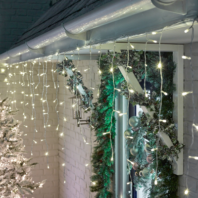 360 LEDs Christmas Icicle Lights in Warm White