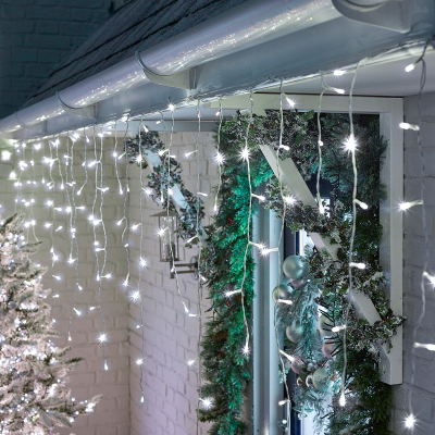 720 LEDs Christmas Icicle Lights in Cool White