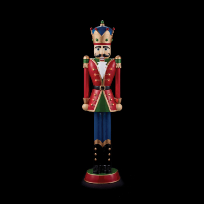 3ft Norbert Christmas Nutcracker Figure in Pillar Box Red