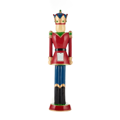 3ft Norbert Christmas Nutcracker Figure in Pillar Box Red