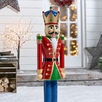 3ft Norbert Christmas Nutcracker Figure in Pillar Box Red