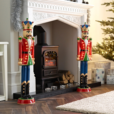 3ft Norbert Christmas Nutcracker Figure in Pillar Box Red