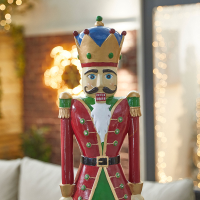 3ft Norbert Christmas Nutcracker Figure in Pillar Box Red