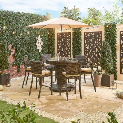 Henley 6 Seat Rattan Bar Set