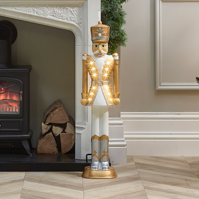 3ft Norbert Christmas Nutcracker Figure in Medallion Gold