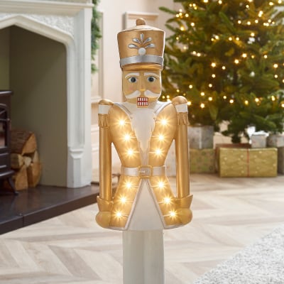 3ft Norbert Christmas Nutcracker Figure in Medallion Gold