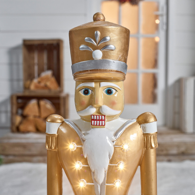 3ft Norbert Christmas Nutcracker Figure in Medallion Gold