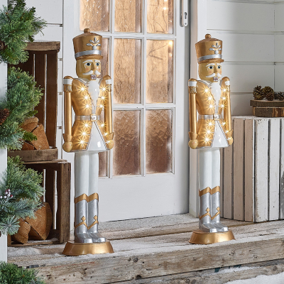 3ft Norbert Christmas Nutcracker Figure in Medallion Gold