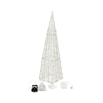 Small Rattan LED Tree Decoration in White