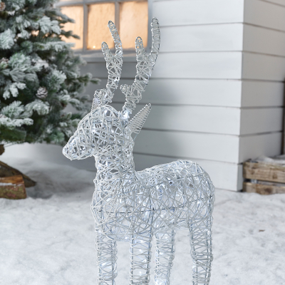 Small Rattan LED Ralph & Deer Friends in White