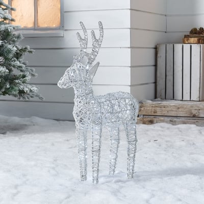 Small Rattan LED Ralph & Deer Friends in White