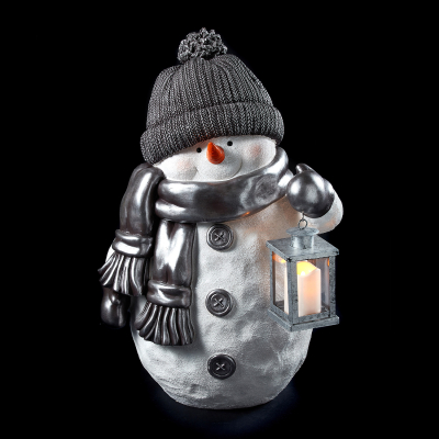 Tinsel Christmas Snowman Figure