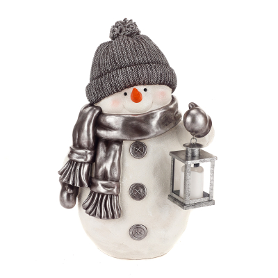 Tinsel Christmas Snowman Figure