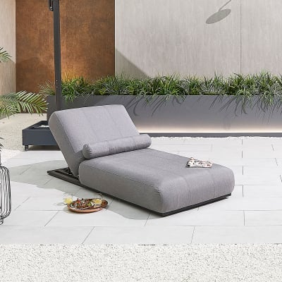 Serenity All Weather Fabric Aluminium Sun Lounger in Ash Grey