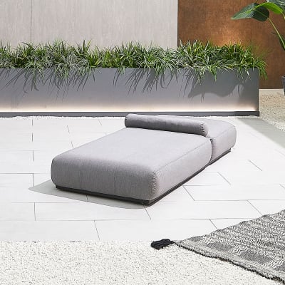 Serenity All Weather Fabric Aluminium Sun Lounger in Ash Grey