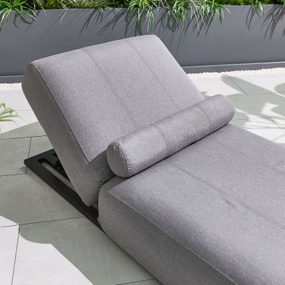 Serenity All Weather Fabric Aluminium Sun Lounger in Ash Grey