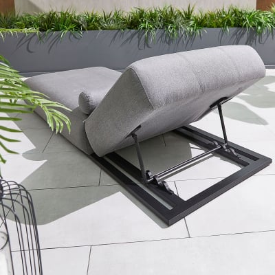 Serenity All Weather Fabric Aluminium Sun Lounger in Ash Grey