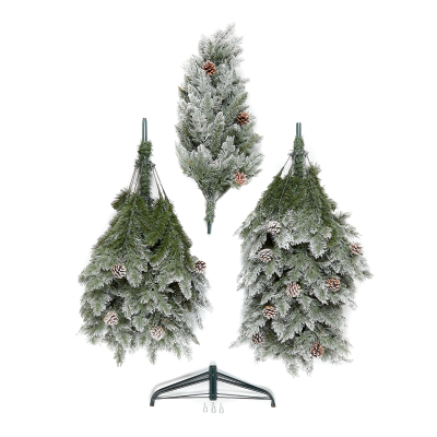 5ft Slim Grand Fir Green Snowy Christmas Tree (150cm)