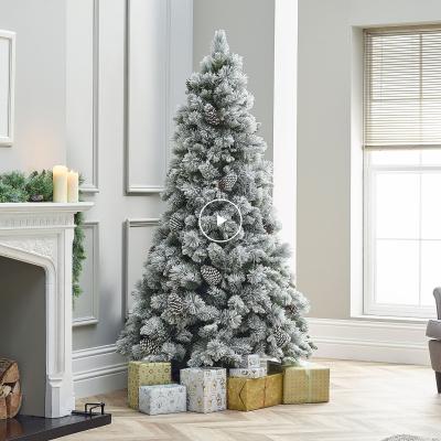 5ft Virginia Pine Green Snowy Christmas Tree (150cm)