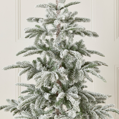 Nobilis Fir Green Flocked Christmas Tree - 7ft / 210cm