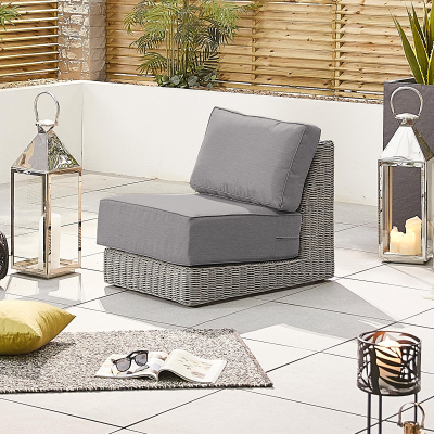 Luxor Rattan Lounging Middle Piece in White Wash