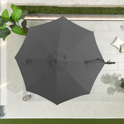 Apollo 3.0m Round Aluminium Cantilever Parasol - Grey Canopy and Grey Frame