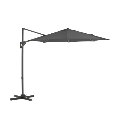 Apollo 3.0m Round Aluminium Cantilever Parasol - Grey Canopy and Grey Frame