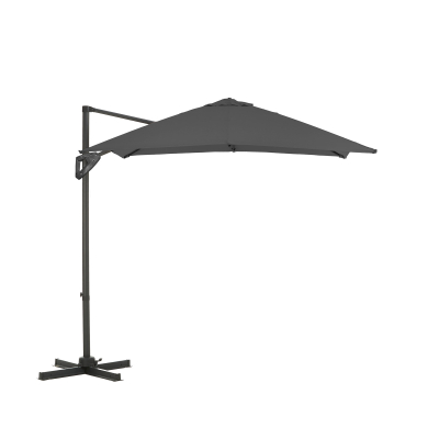 Apollo 2.5m x 2.5m Square Aluminium Cantilever Parasol - Grey Canopy and Grey Frame