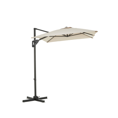 Apollo 3.0m x 2.0m Rectangular Aluminium Cantilever Parasol - Beige Canopy and Grey Frame