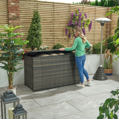 Large Rattan Storage Box in Brown Rattan