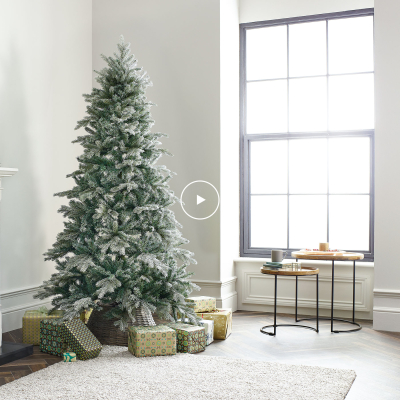 6ft Sitka Spruce Green Frosted Christmas Tree (180cm)